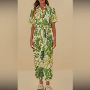 NWT FARM RIO Tropical Forest Off-White Jumpsuit